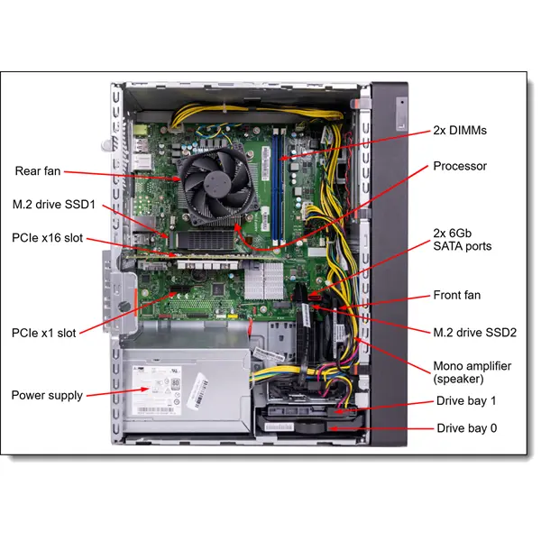 LENOVO torony szerver - ST45 V3 (3.5"), 4C AMD EPYC 4124P 3.8GHz, 1x16GB, 2x480GB RI SSD, Software RAID, 500W. – 4. kép