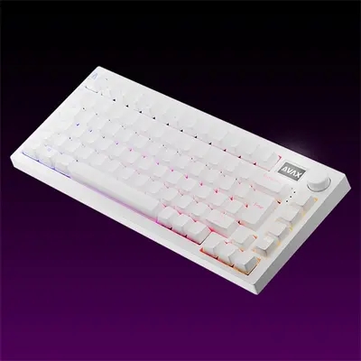 AVAX Vezetékes/Vezeték Nélküli Billentyűzet GM02 PRO USB, Fekete, Mechanikus, Red Switch, HUN, fehér