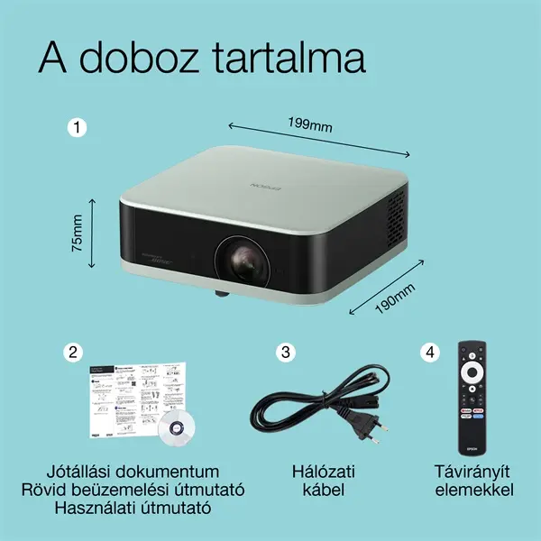 EPSON Projektor - Lifestudio Pop – EF-61G Jégzöld (3LCD, 1920x1080, 16:9, 700 AL, 5 000 000:1, HDMI/USB/WiFi) – 2. kép