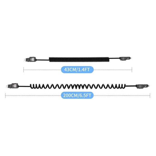 BLACKBIRD Adatkábel Extreme 4in1 USB-A/USB-C/Lightning 50-200cm, fekete – 3. kép