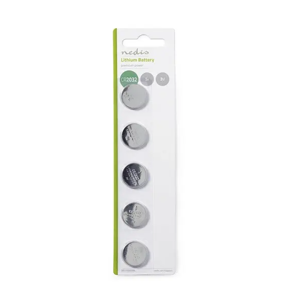 Nedis BALCR20325BL 3V lítium gombelem CR2032, 5db/csomag