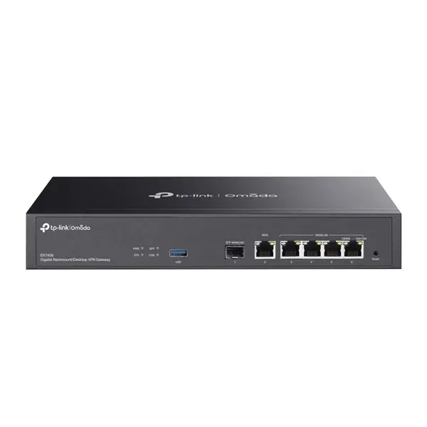 TP-LINK Vezetékes VPN Router 1xWAN(1000Mbps)+ 4xWAN/LAN(1000Mbps) + 1xSFP + 1xUSB, ER7406