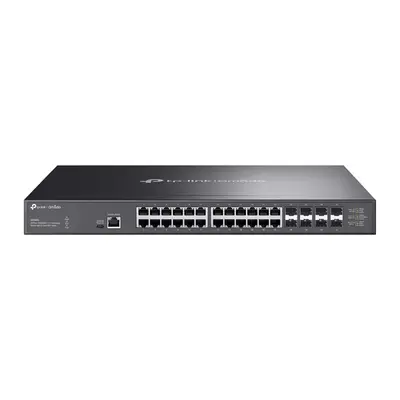 TP-LINK Switch 24x10Gbps + 8x10Gbps SFP+ + 1xkonzol port + 1xType-C konzol port, Menedzselhető Rackes, SX3832