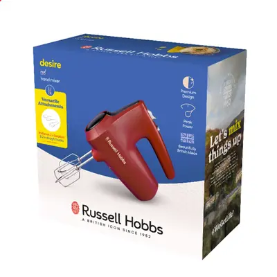 RUSSELL HOBBS DESIRE 27150-56/RH kézi mixer, Desire Red (piros), kompakt – 2. kép
