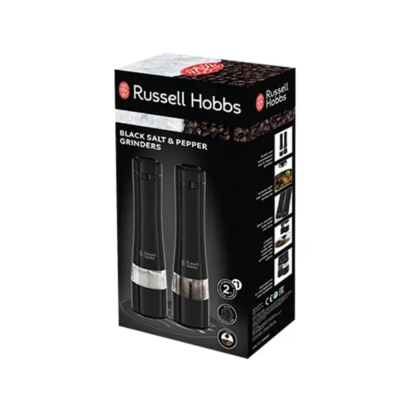 RUSSELL HOBBS 28010-56/RH só- és borsőrlő, állítható őrlés, kézi, kompakt kivitel, Fekete – 2. kép
