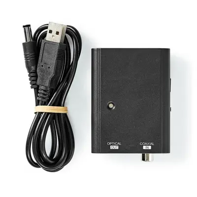 Nedis ACON2505BK digitális audió konverter, digitális koax bemenet, toslink optikai kimenet