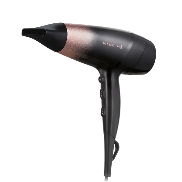 REMINGTON D5305 Rose Shimmer hajszárító, 2200 W, ionos kondicionálás 90%, 3 hőm./2 seb., diffúzor, szűkítő
