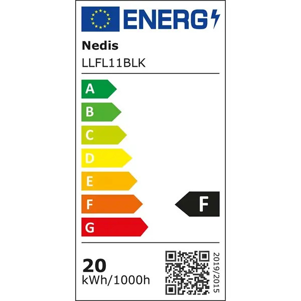 Nedis LLFL11BLK LED reflektor 20W, IP44, 4000 K, 1620 lm, 220 - 240 V AC 50/60 Hz, Energiaosztály: F – 5. kép