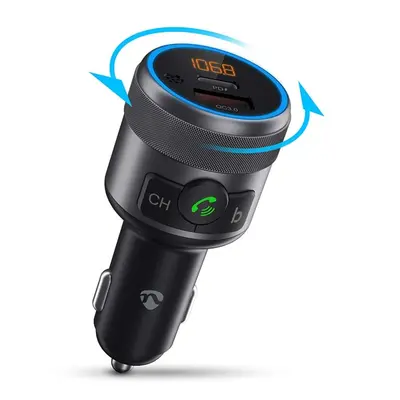 Nedis CATR3024BK FM transmitter, Bluetooth, PD 18 W / PD 24 W, Gyorstöltés, Basszuskiemelés, Google Asszisztens / Siri – 2. kép