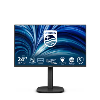 Philips IPS monitor 24" 24B2N3200J, 1920x1080, 16:9, 300cd/m2, 4ms, VGA/DisplayPort/HDMI/USB, 120 Hz, hangszóró