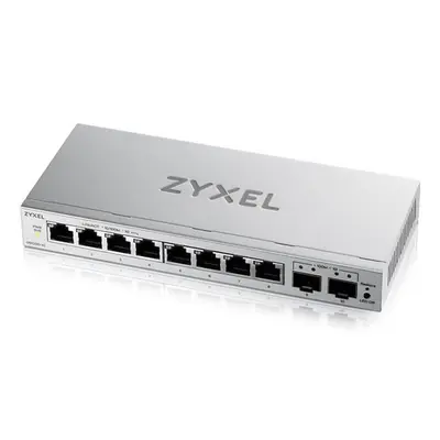 ZYXEL Switch 8x1000Mbps + 2xSFP Fémházas Asztali, Web menedzselés, GS1200-10V3-EU0101F