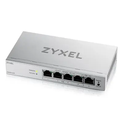 ZYXEL Switch 5x1000Mbps (4xPOE+), Fémházas Asztali, GS1200-5HPV3-EU0101F