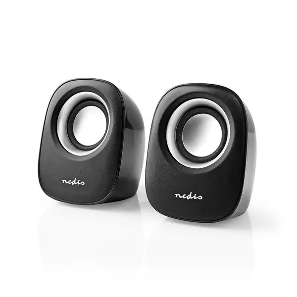 Nedis CSPR10020BK PC hangszóró 2.0, 12 W, 3,5mm sztereo jack, USB-ről táplált, hangerőszabályzó – 4. kép