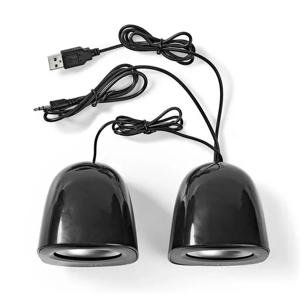 Nedis CSPR10020BK PC hangszóró 2.0, 12 W, 3,5mm sztereo jack, USB-ről táplált, hangerőszabályzó – 7. kép