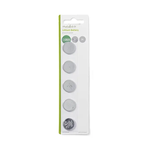 Nedis BALCR20255BL 3V lítium gombelem CR2025, 5db/csomag