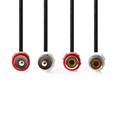Nedis CAGB24205BK50 RCA toldó kábel, 2x RCA apa - 2x RCA anya, 5m – 2. kép