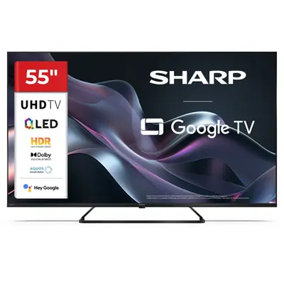 SHARP 55HP6265E 55"/139cm 4K Ultra HD QLED Google TV, 3840x2160, 4xHDMI/2xUSB