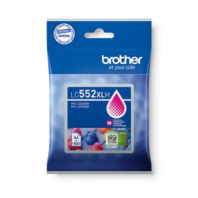 BROTHER Tintapatron LC552XLM, Szuper nagy töltetű - 1500 oldal, Magenta
