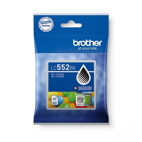 BROTHER Tintapatron LC552BK - 550 oldal, Fekete