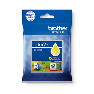 BROTHER Tintapatron LC552Y - 550 oldal, Sárga