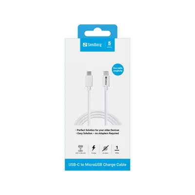SANDBERG USB-C>MicroUSB Charge Cable 1m – 2. kép