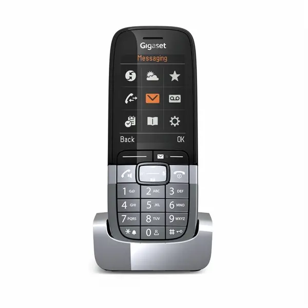 GIGASET PRO Telefon SL850H kézibeszélő, Bluetooth 5.1, jack3.5, színes TFT QVGA kijelző, jelvesztés riasztás, titán