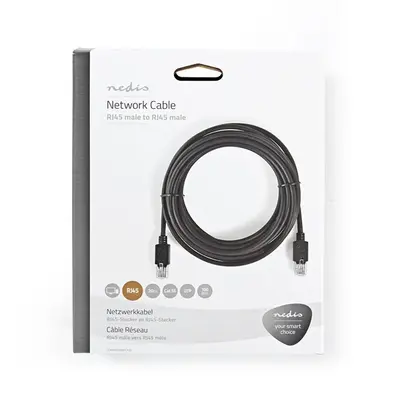 Nedis CCBW85100AT200 UTP Cat5e patch kábel, LSZH, RJ45, 10/100/1000 Mbit/s, hossz 20m, fekete
