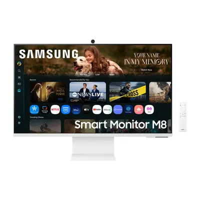SAMSUNG M8 M80F Vision AI Smart 4K monitor 32", 3840x2160, 16:9, 400cd/m2, 4 ms, HDMI/2xUSB/1xUSB-C, hangszóró, Fehér