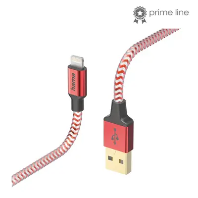 HAMA 201554, FIC E3 ADATKÁBEL LIGHTNING "REFLECTIVE" 1,5M, PIROS – 2. kép