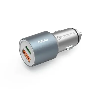 HAMA 201639, FIC E3 AUTÓS TÖLTŐ USB DUPLA, 3A, QUALCOMM QC 3.0 (38W)