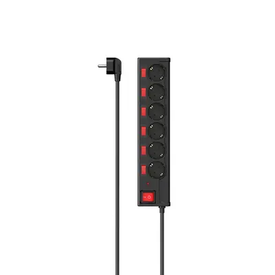 HAMA 223158, HÁL. ELOSZTÓ, 6-OS, KÜLÖN KAPCS. 6+1, FEKETE FIP