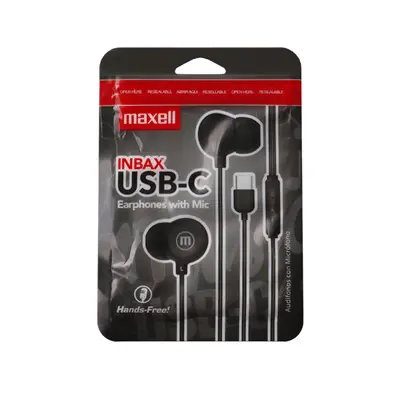 MAXELL Fülhallgató, IN-BAX, fekete, USB-C – 2. kép