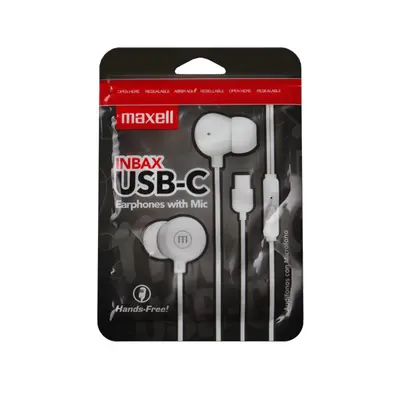 MAXELL Fülhallgató, IN-BAX, fehér, USB-C – 2. kép