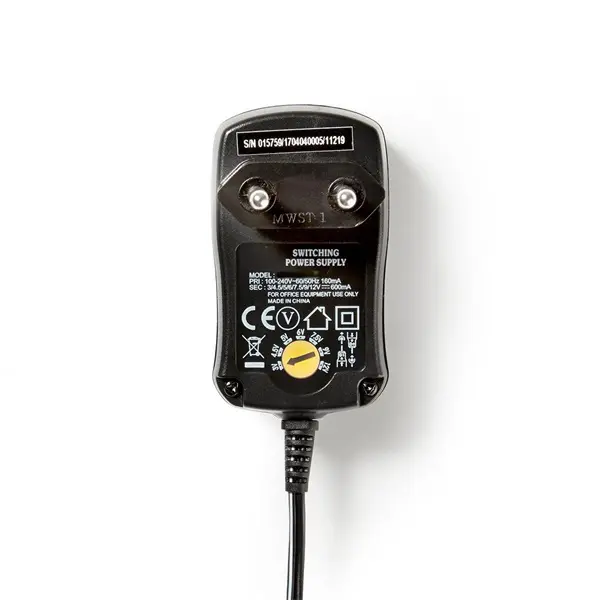 Nedis ACPA006 univerzális AC-DC tápegység, állítható 3V-12V DC 600mA, 6 cserélhető táp dugó, 7,2W – 2. kép