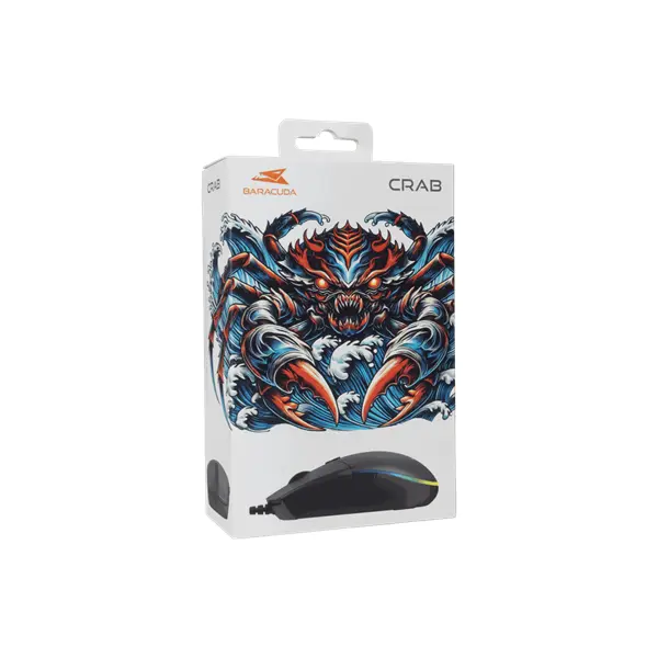 BARACUDA BGM-111B CRAB-B vezetékes gamer egér, 3600dpi, fekete – 8. kép