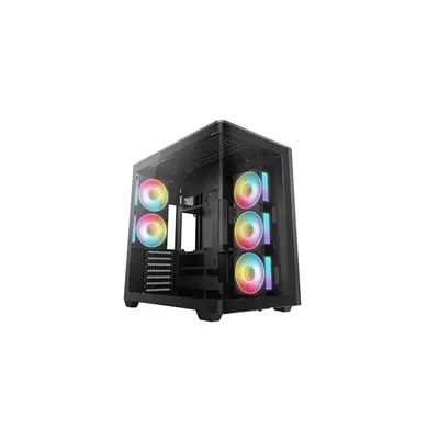 DEEPCOOL Ház ATX CG590U 5F, Tápegység nélkül, fekete, Üvegfalú