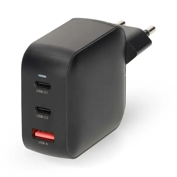 Nedis WGCHA100WBK töltő 100 W, GaN, PD3.0, QC 2,5 / 3,0 / 5,0 A, Kimenetek száma: 3, USB-A / 2x USB-C, fekete – 4. kép