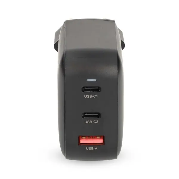 Nedis WGCHA100WBK töltő 100 W, GaN, PD3.0, QC 2,5 / 3,0 / 5,0 A, Kimenetek száma: 3, USB-A / 2x USB-C, fekete – 6. kép
