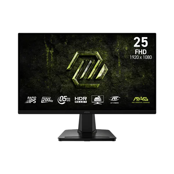 MSI Monitor GAMING MAG 256F E20 24,5" FHD Rapid IPS 1920x1080, 16:9, 200Hz, 1000:1, 0,5ms, 2x HDMI, DP, Black