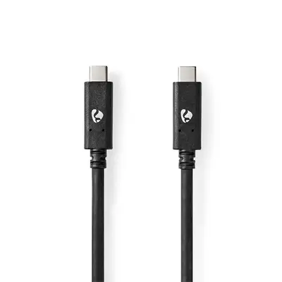Nedis CCGW64750BK10 USB C - USB C (USB-C) kábel, USB 3.2 Gen 2, 100W, 4K@60Hz, 10 Gbps, hossz 1m