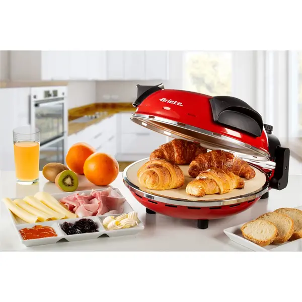ARIETE 909 Da Gennaro pizzasütő, sütőlap: 33 cm, 5 fokozat, 1200W, Piros – 4. kép