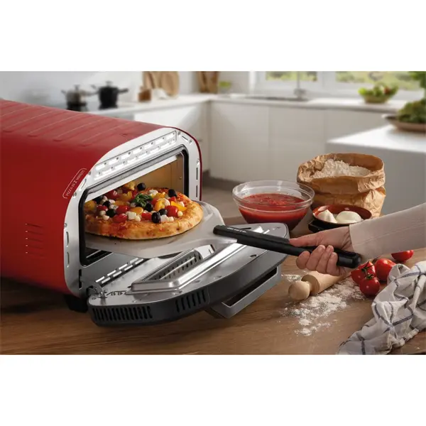 ARIETE 3901 pizzasütő kemence, sütlőlap: 22 cm, 2200W, Piros/Fekete – 5. kép
