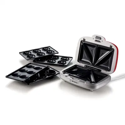 ARIETE 1972.RD Party Time szendvics-, muffin- és fánksütő, 700W, Piros – 2. kép