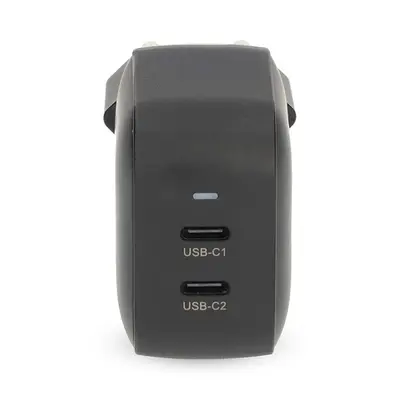 Nedis WGCHA45WBK töltő 45 W | GaN | PD3.0, Gyorstöltési funkció, 2,25 / 3,0 A, 2x USB-C, Automatikus feszültségválasztás – 2. kép