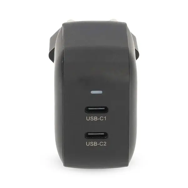 Nedis WGCHA45WBK töltő 45 W | GaN | PD3.0, Gyorstöltési funkció, 2,25 / 3,0 A, 2x USB-C, Automatikus feszültségválasztás – 2. kép