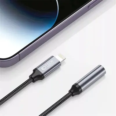 Tech-Protect UltraBoost Lightning/3,5mm jack adapter - fekete/szürke – 2. kép