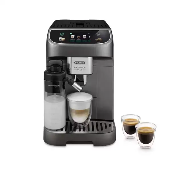 DELONGHI ECAM320.70.TB Magnifica Plus automata 2 személyes kávéfőző, 18 program, tartály: 1,8l, 1450W, Inox