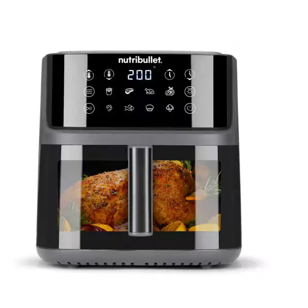 NUTRIBULLET NBA0811DG Super Crisplite Vision 3in1 forrólevegős sütő, 2000W, 8L, Fekete