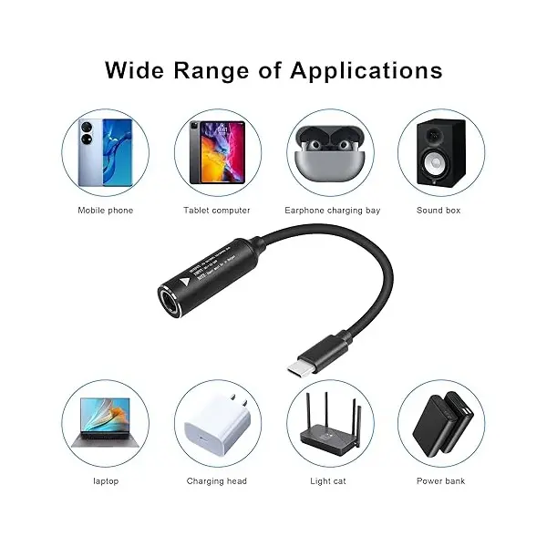 BLACKBIRD Töltőkábel PD65W USB-C male to DC7.9mmx09mm female – 3. kép