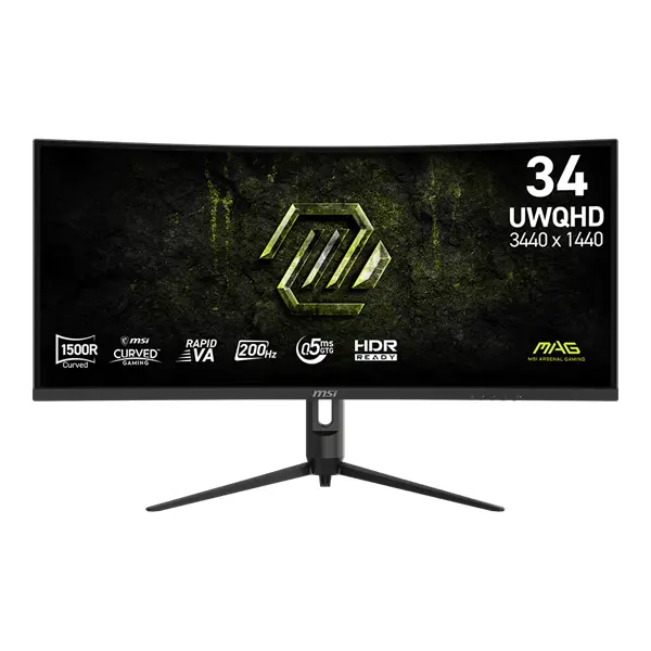 MSI Monitor GAMING MAG 342CQRF E20 Ívelt 34" UWQHD Rapid VA 3440x1440, 200Hz 21:9, 3000:1, 300cd/m2, 0,5ms, 2xHDMI, DP